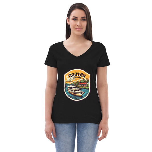 Roatan Honduras Souvenir Women’s recycled v-neck t-shirt