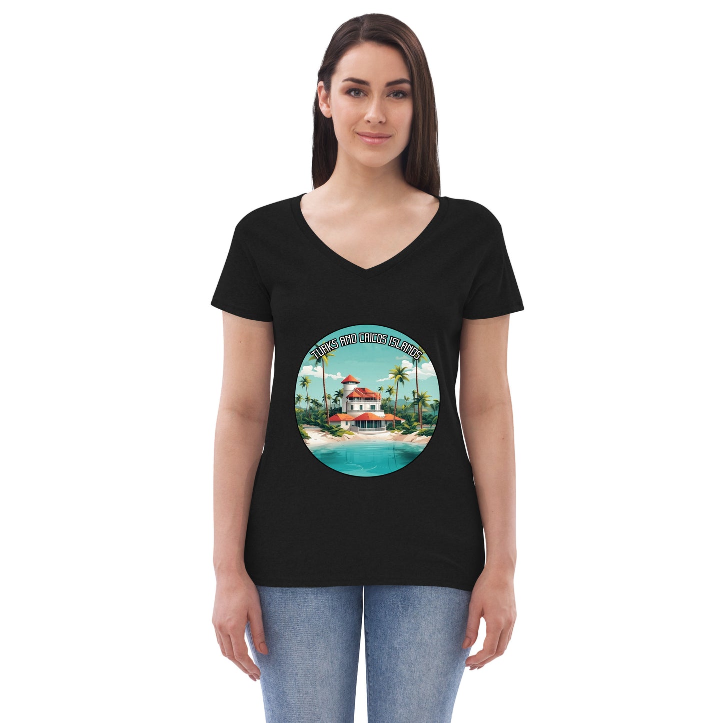 Turks and Caicos Islands Souvenir Women’s recycled v-neck t-shirt