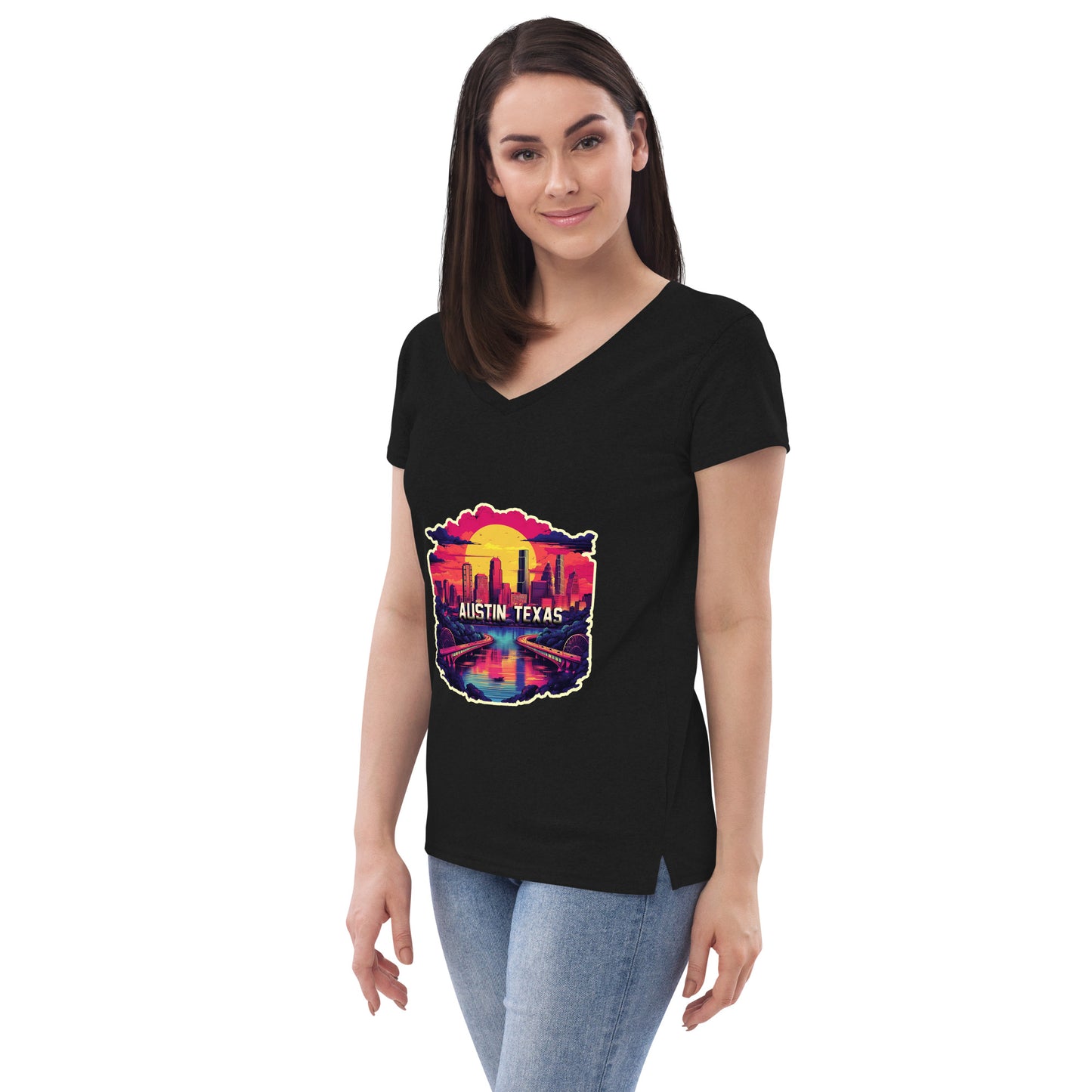 Austin Texas Souvenir Women’s recycled v-neck t-shirt