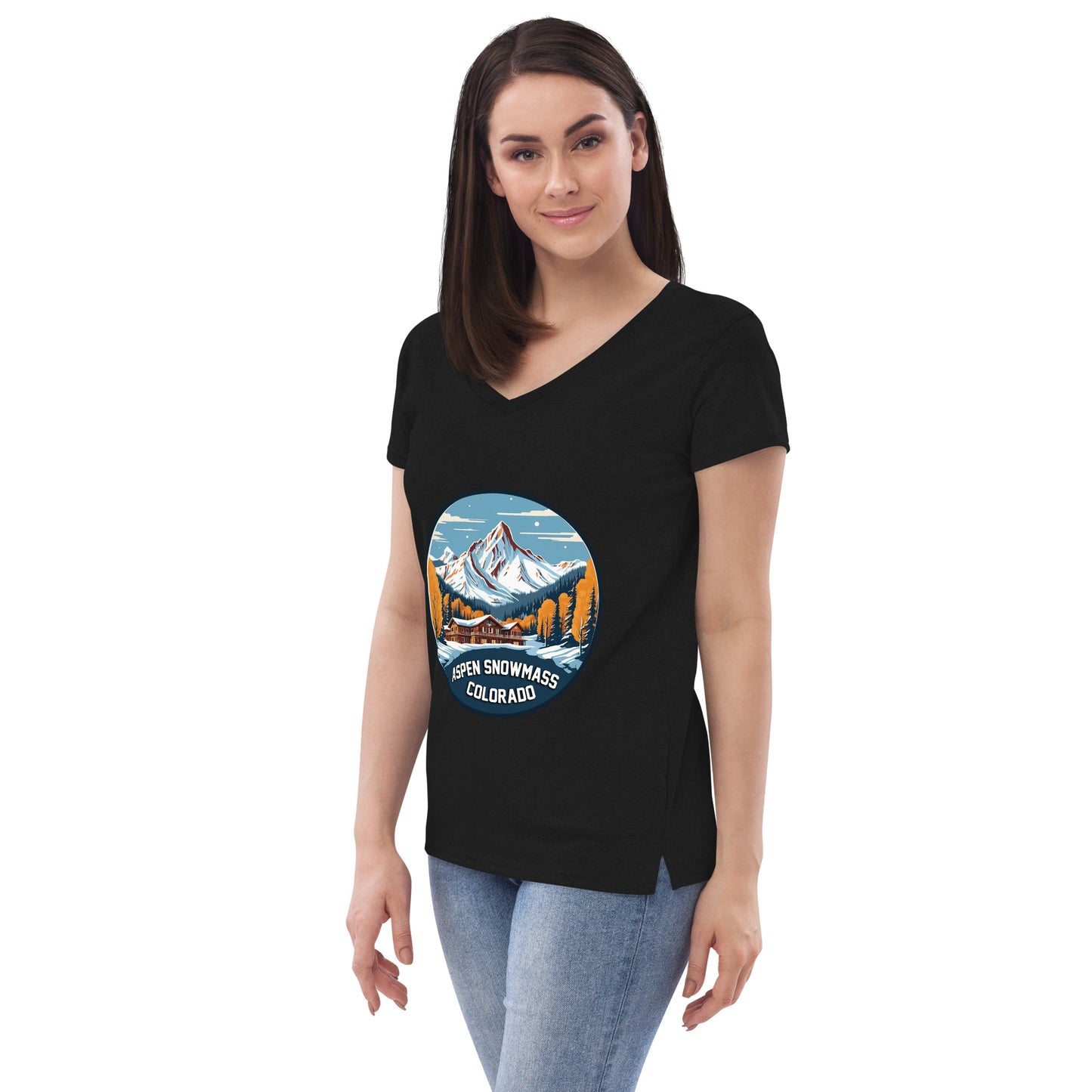 Aspen Snowmass Colorado Souvenir Women’s recycled v-neck t-shirt