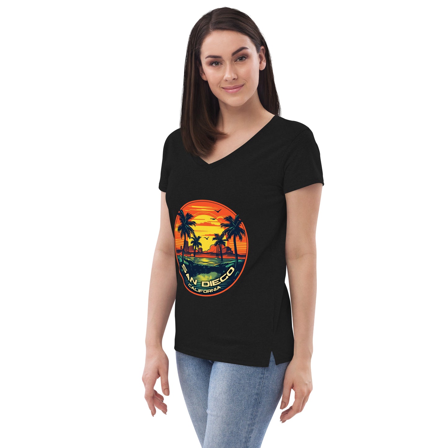 San Diego California Souvenir Women’s recycled v-neck t-shirt