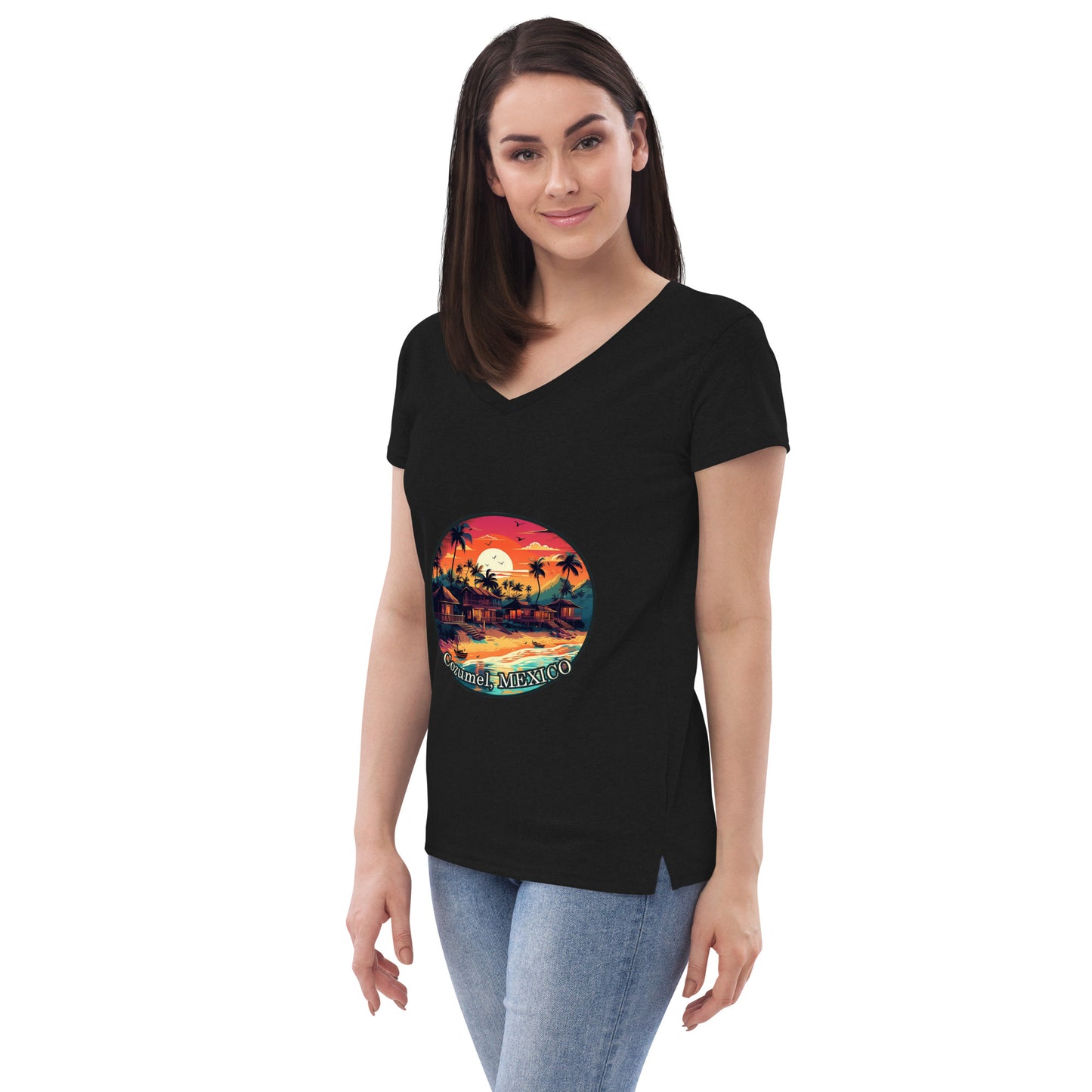 Cozumel MEXICO Souvenir Women’s recycled v-neck t-shirt