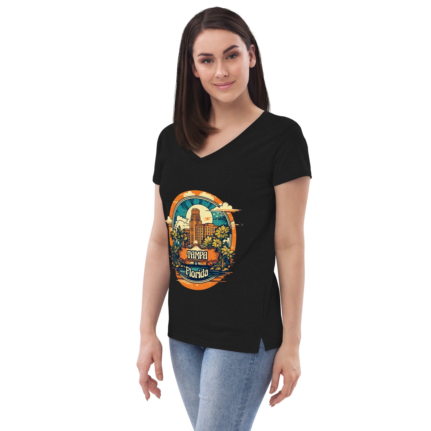 Tampa Florida Souvenir Women’s recycled v-neck t-shirt