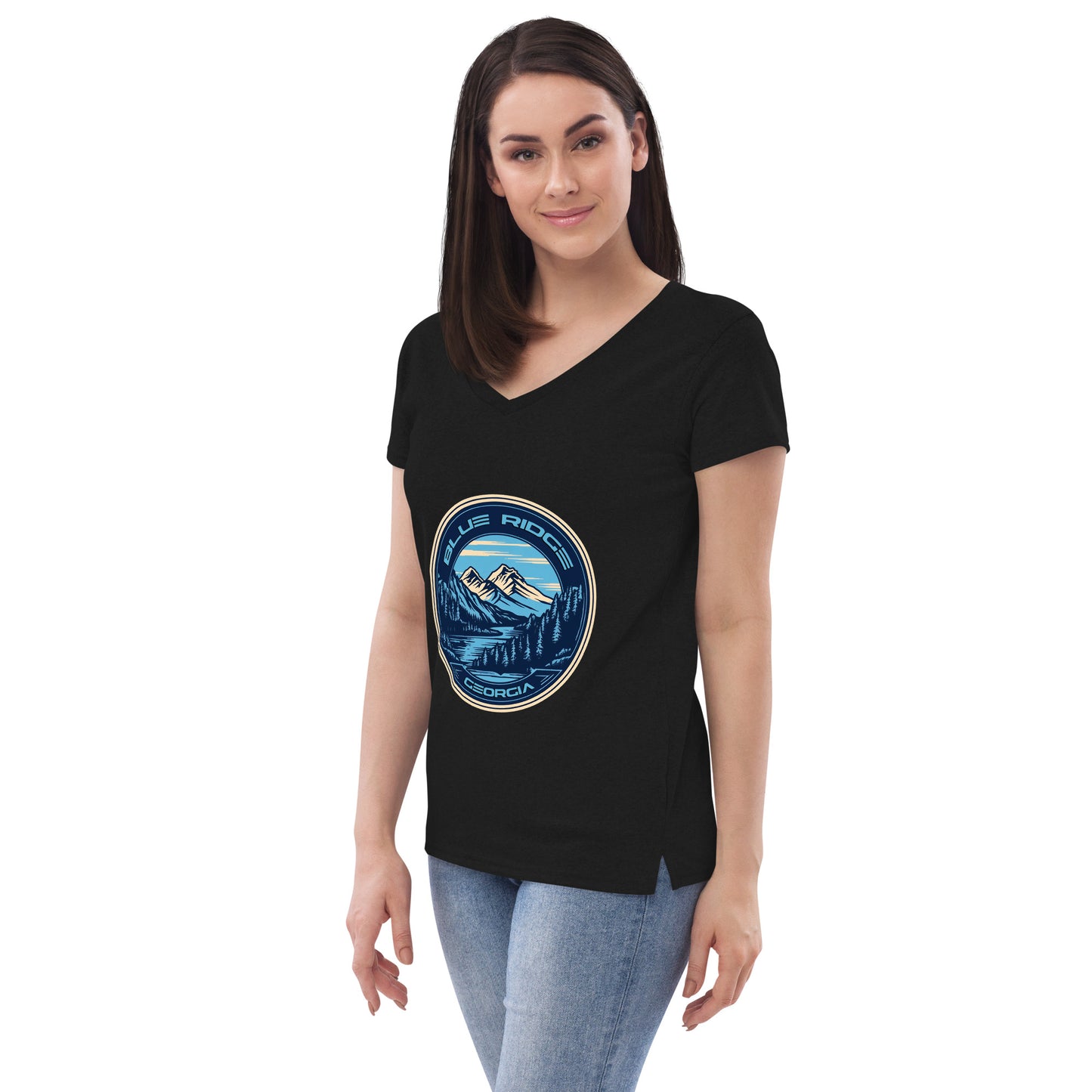 Blue Ridge Georgia Souvenir Women’s recycled v-neck t-shirt