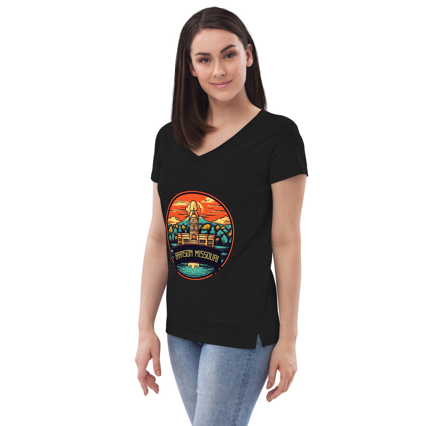 Branson Missouri Souvenir Women’s recycled v-neck t-shirt