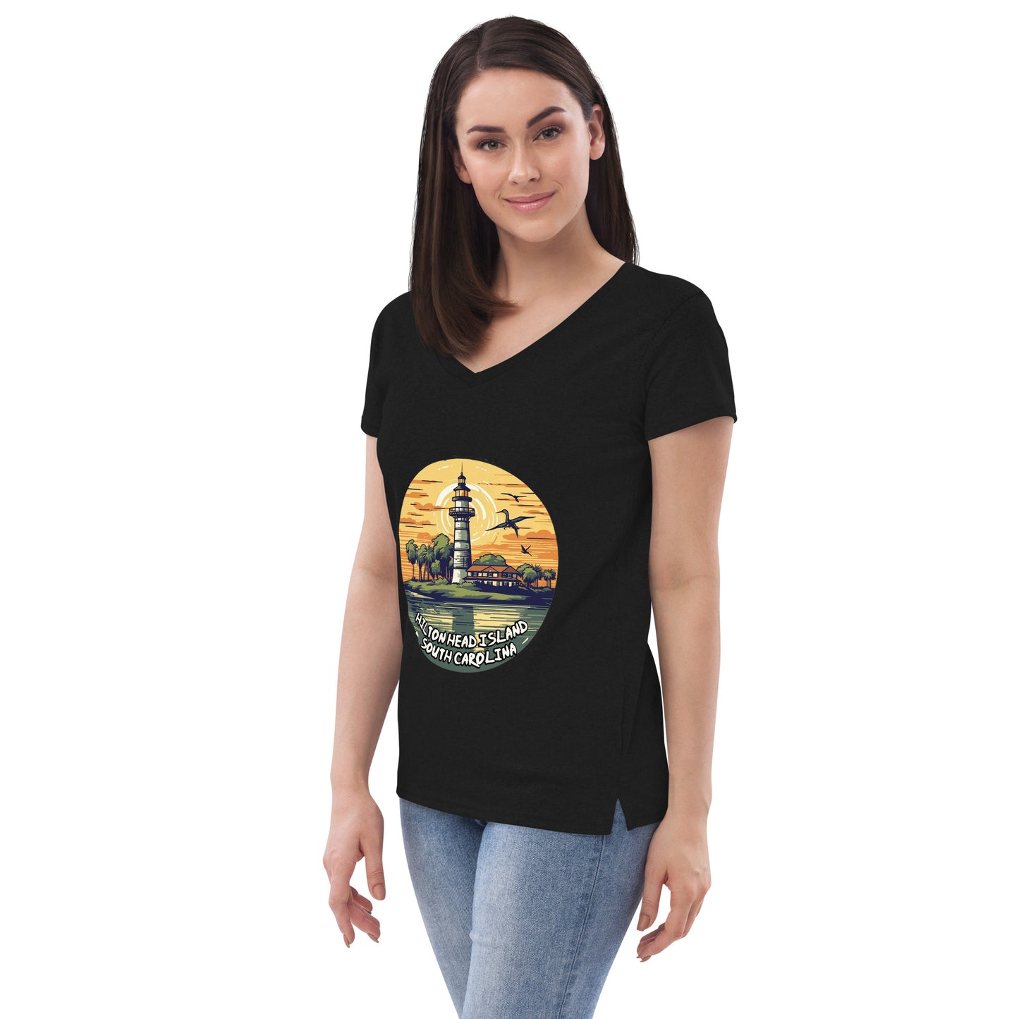 Hilton Head Island South Carolina Souvenir Women’s recycled v-neck t-shirt