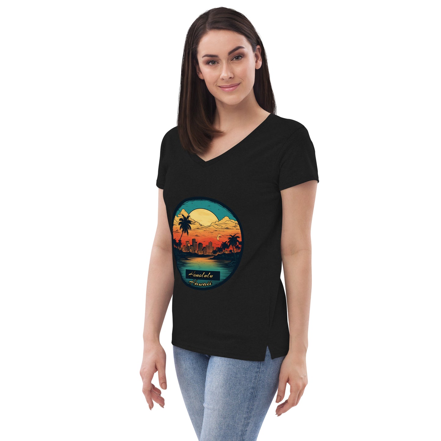 Honolulu Hawaii Souvenir Women’s recycled v-neck t-shirt