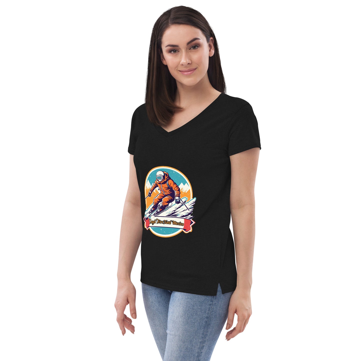 Angel Fire New Mexico Souvenir Women’s recycled v-neck t-shirt