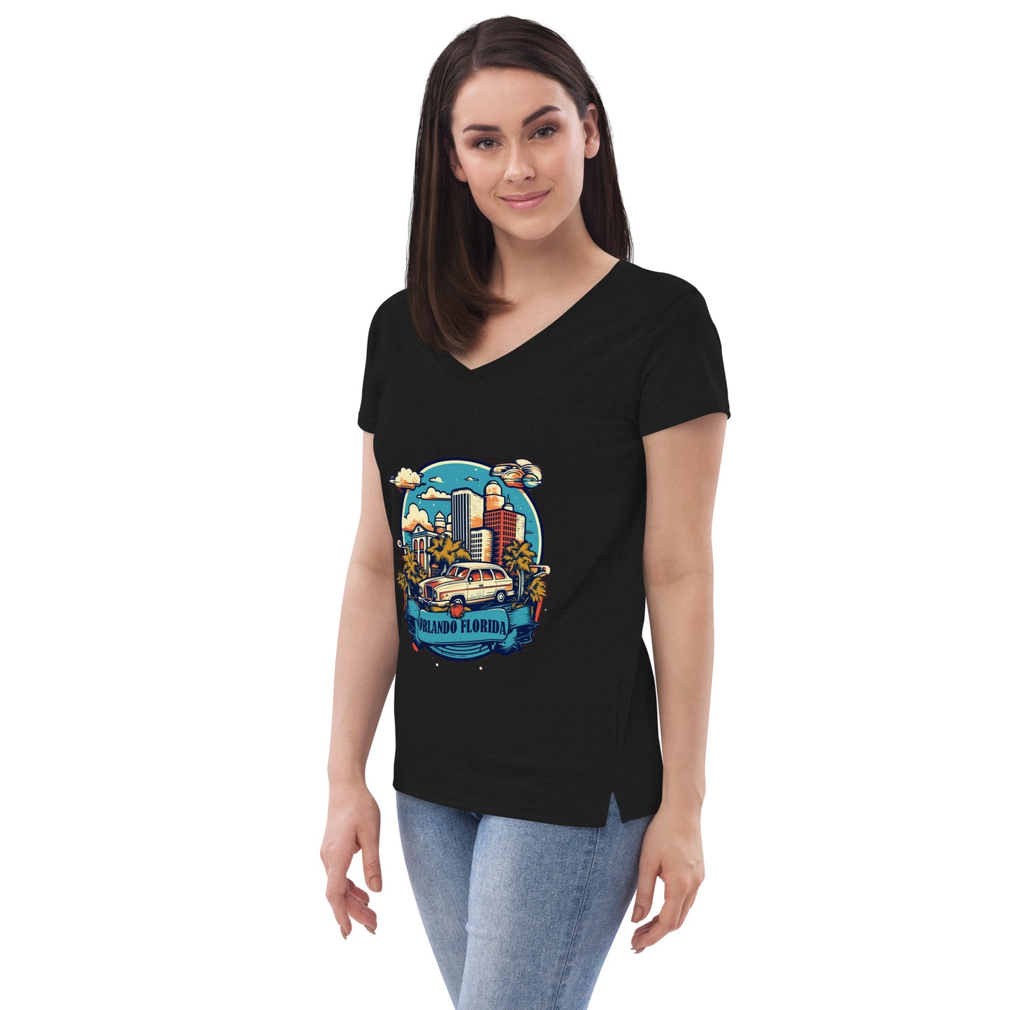 Orlando Florida Souvenir Women’s recycled v-neck t-shirt