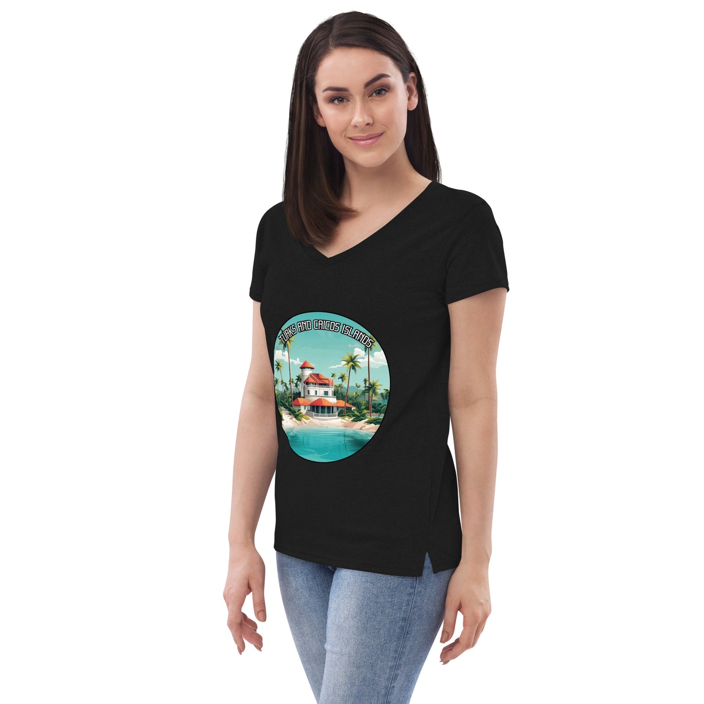 Turks and Caicos Islands Souvenir Women’s recycled v-neck t-shirt