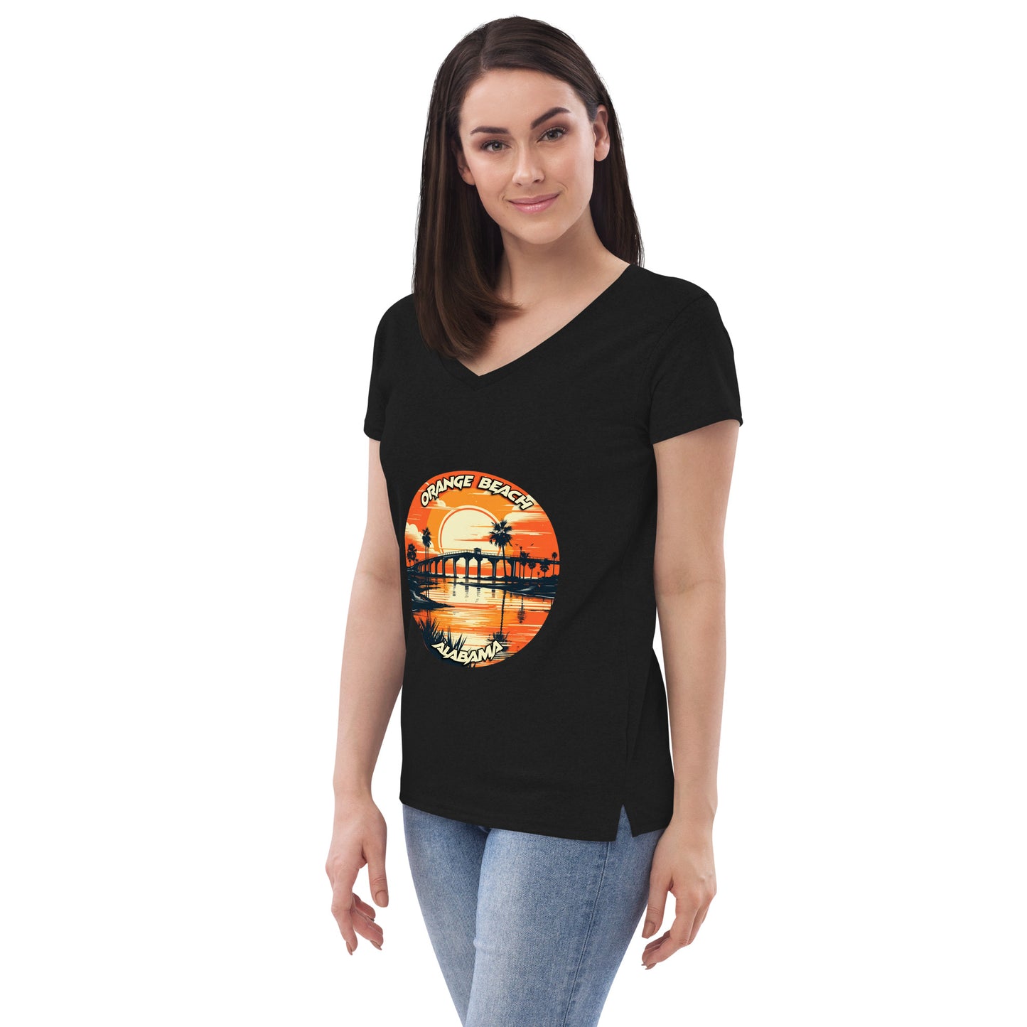 Orange Beach Alabama Souvenir Women’s recycled v-neck t-shirt