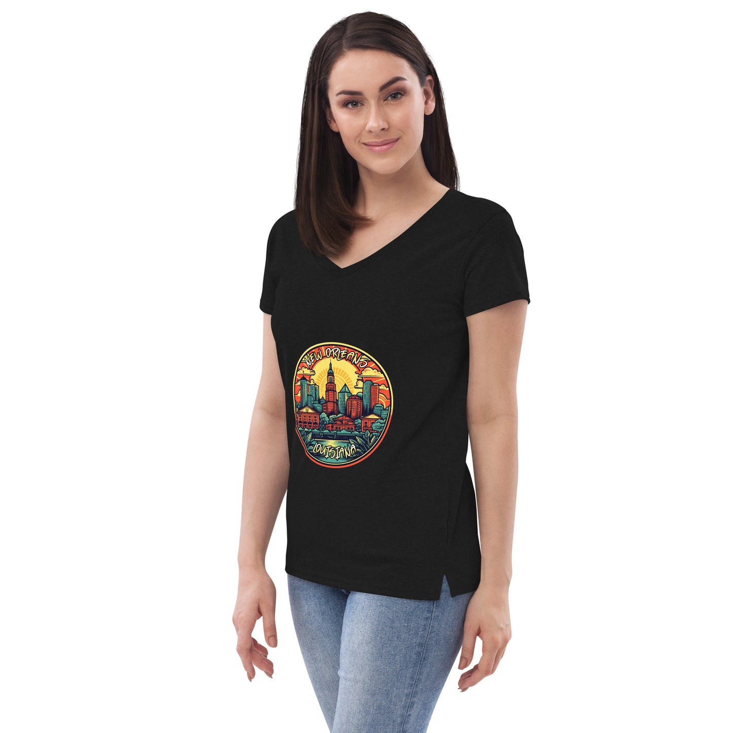 New Orleans Louisiana Souvenir Women’s recycled v-neck t-shirt