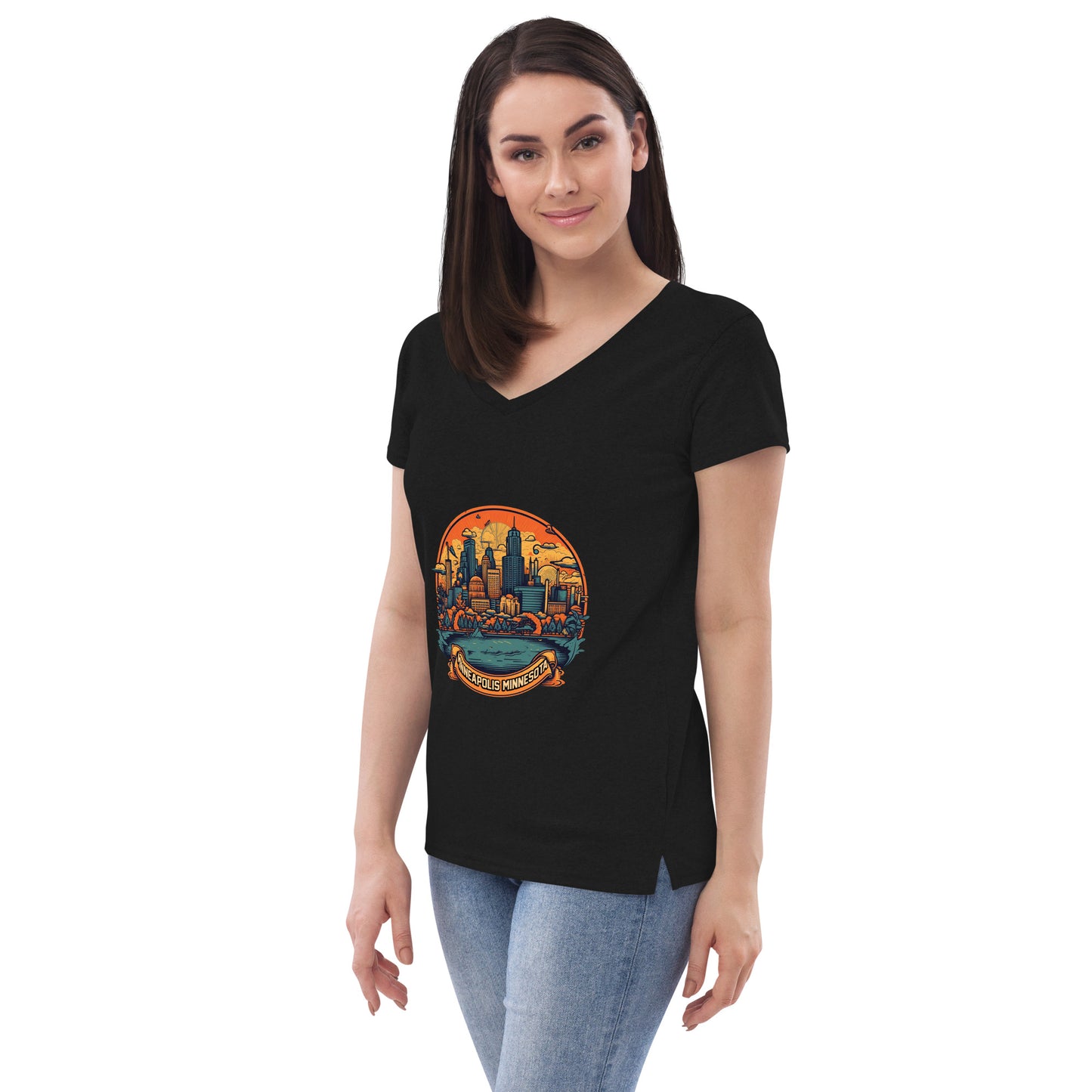 Minneapolis Minnesota Souvenir Women’s recycled v-neck t-shirt