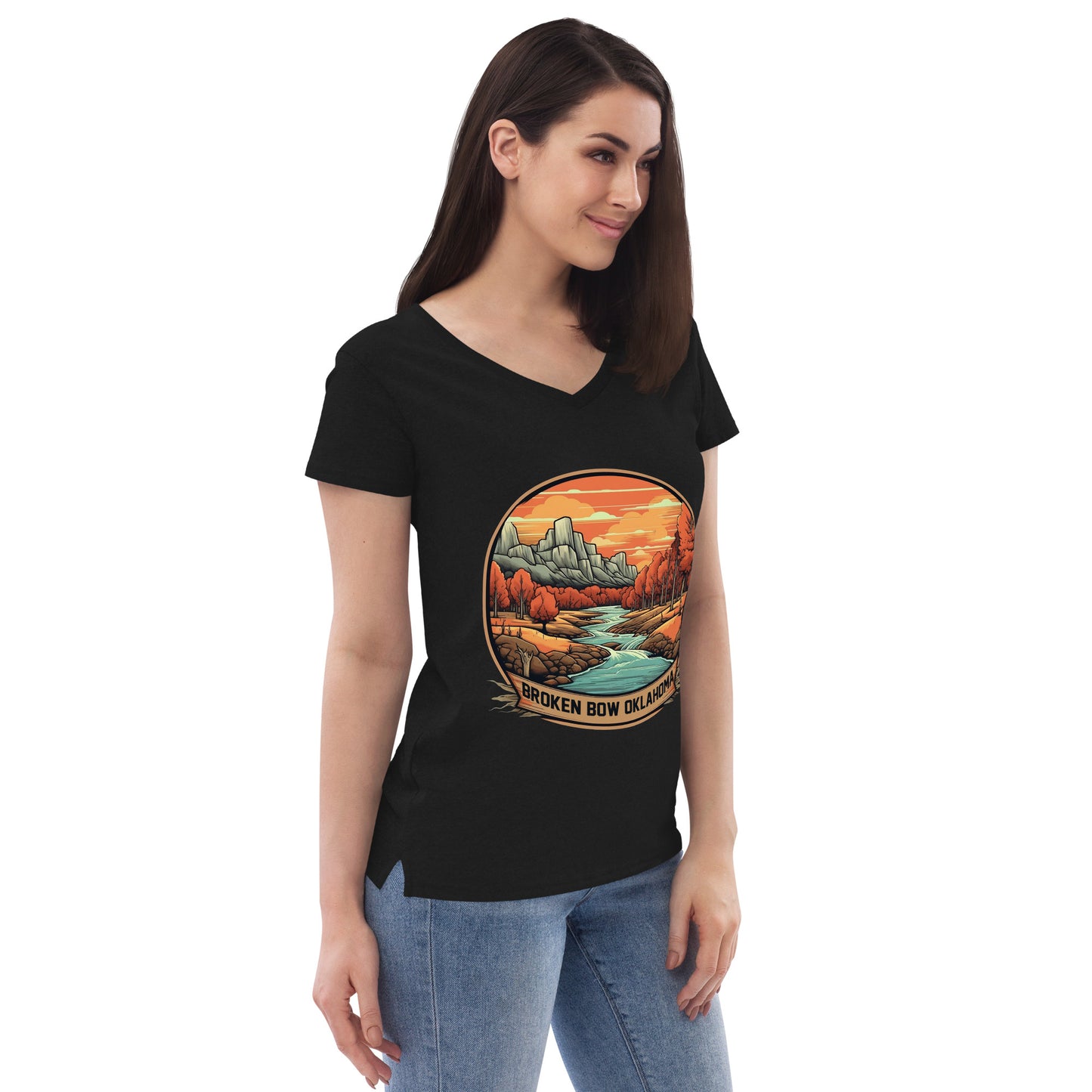 Broken Bow Oklahoma Souvenir Women’s recycled v-neck t-shirt