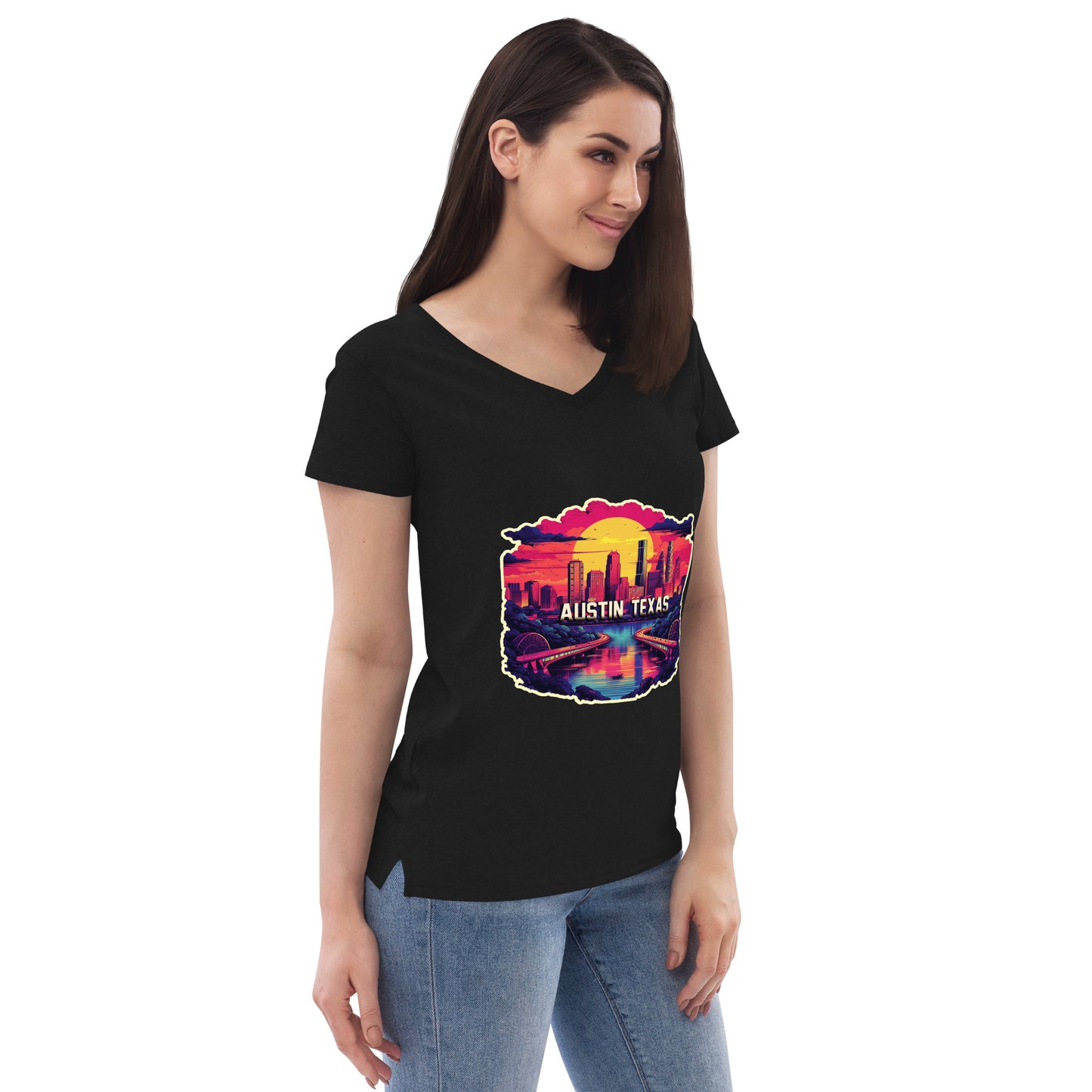 Austin Texas Souvenir Women’s recycled v-neck t-shirt