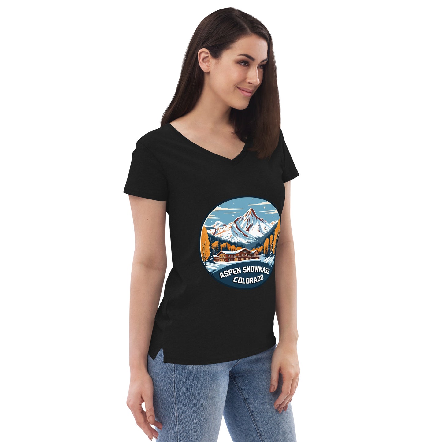 Aspen Snowmass Colorado Souvenir Women’s recycled v-neck t-shirt