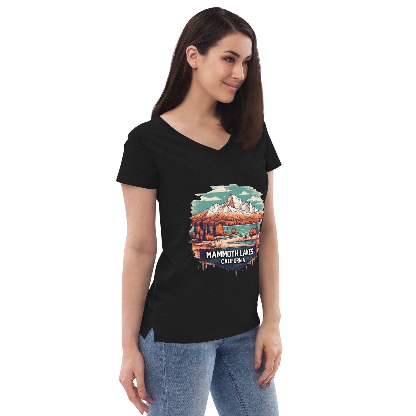 Mammoth Lakes California Souvenir Women’s recycled v-neck t-shirt