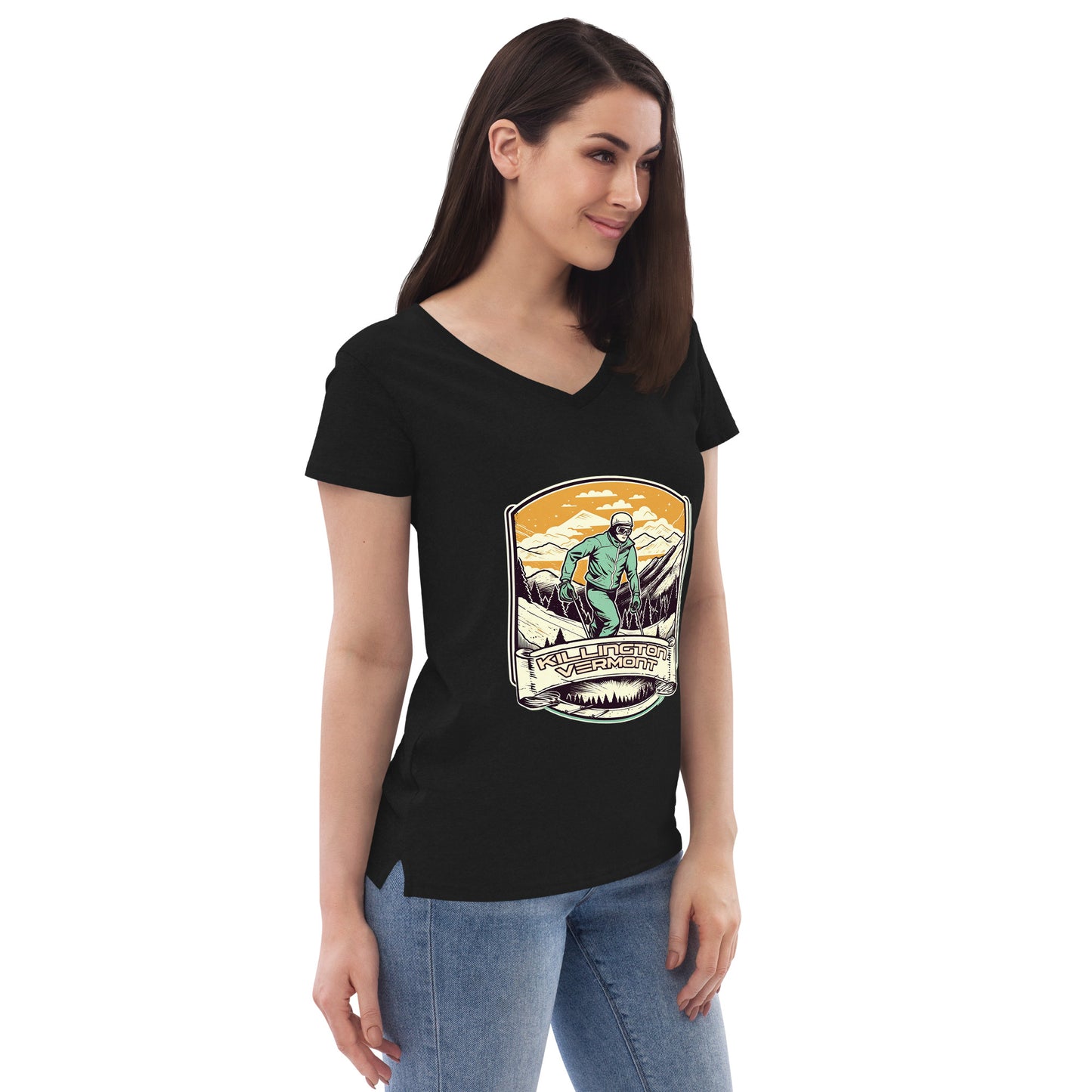 Killington Vermont Souvenir Women’s recycled v-neck t-shirt