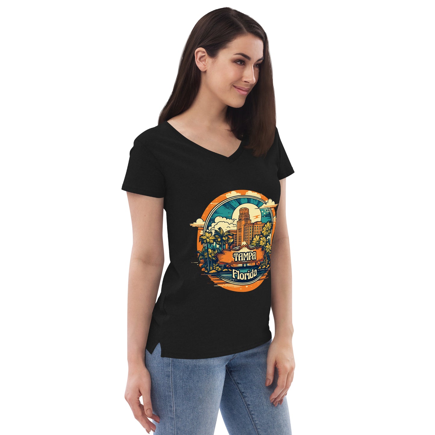 Tampa Florida Souvenir Women’s recycled v-neck t-shirt