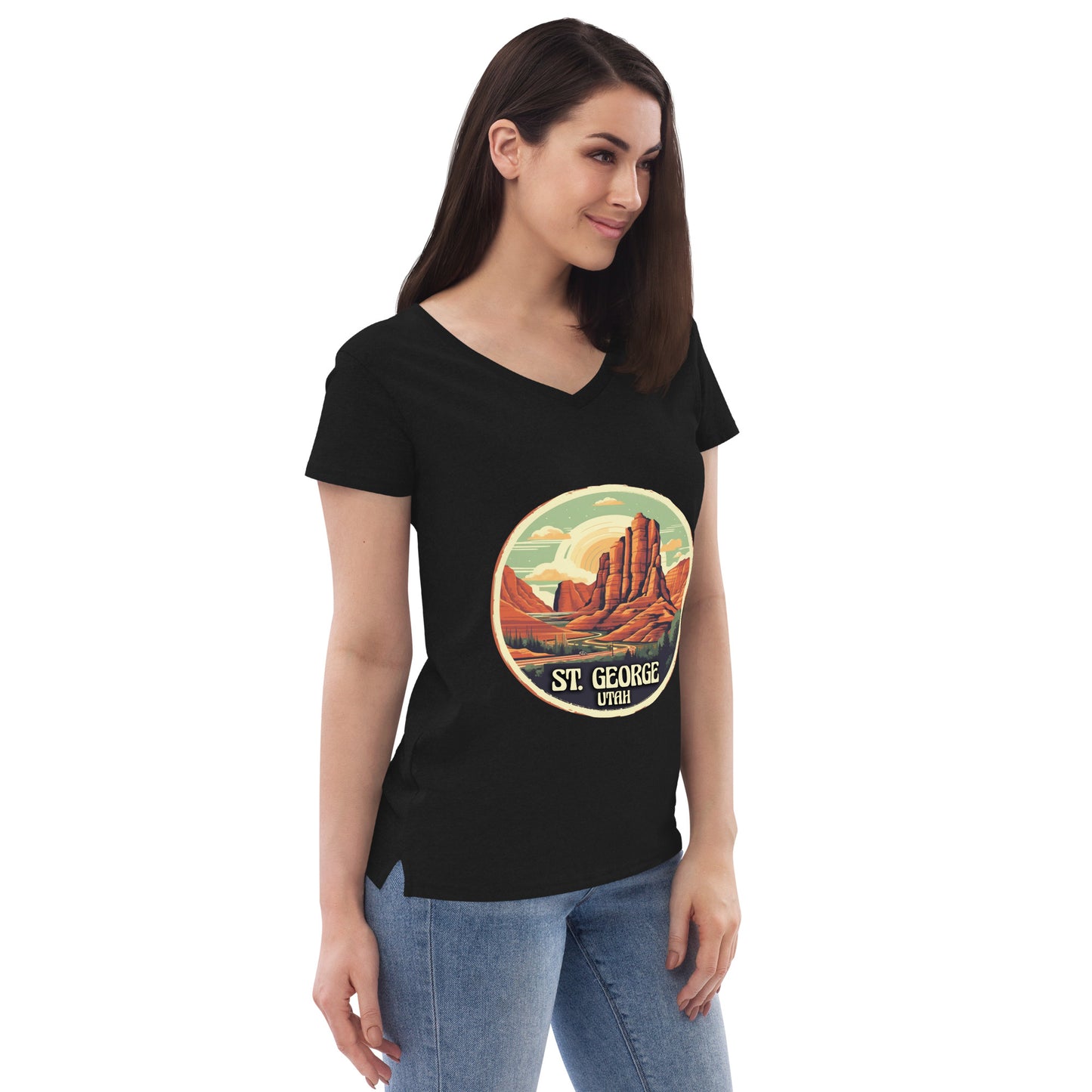 St. George Utah Souvenir Women’s recycled v-neck t-shirt