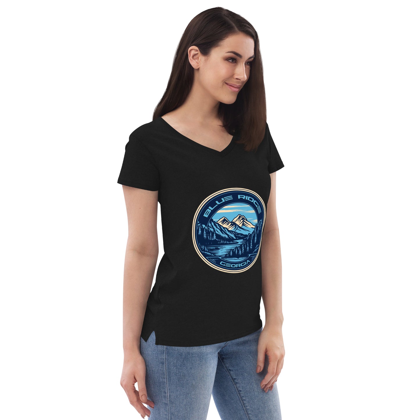 Blue Ridge Georgia Souvenir Women’s recycled v-neck t-shirt