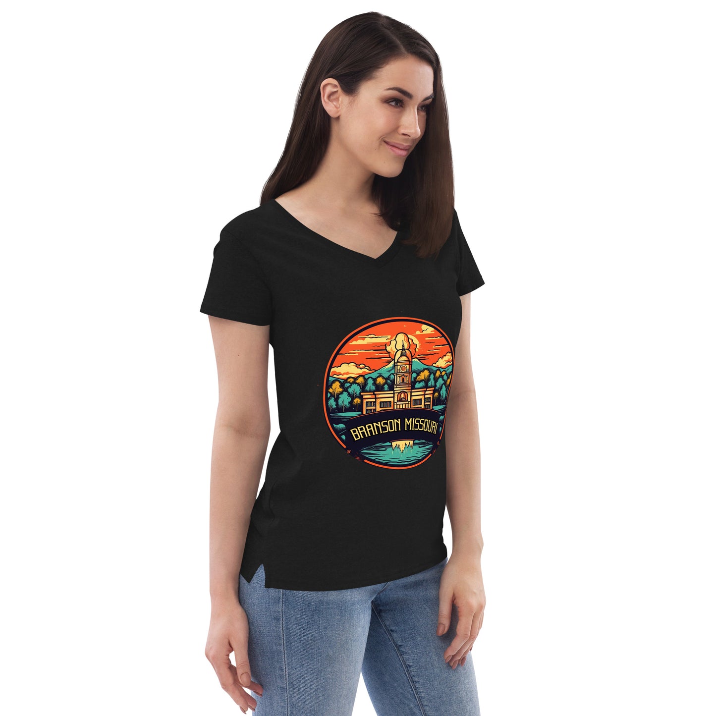 Branson Missouri Souvenir Women’s recycled v-neck t-shirt