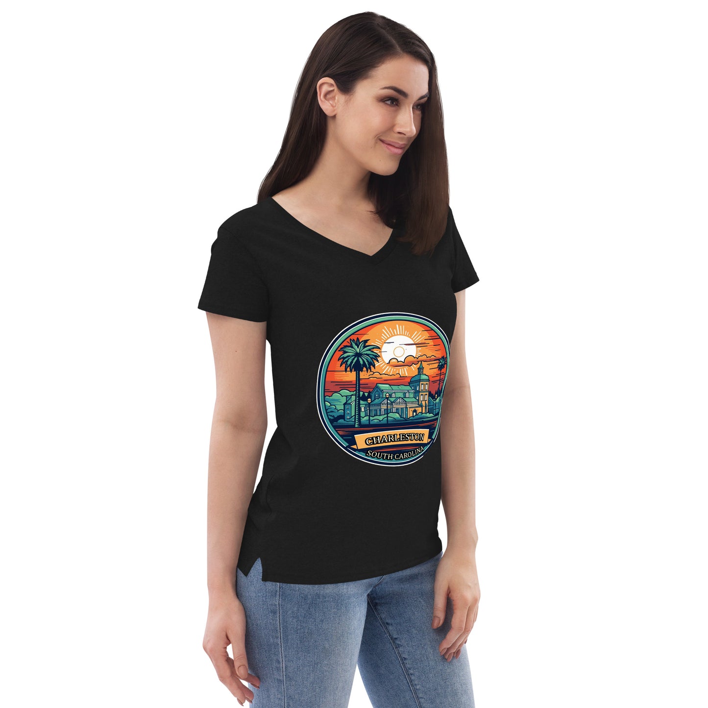 Charleston South Carolina Souvenir Women’s recycled v-neck t-shirt