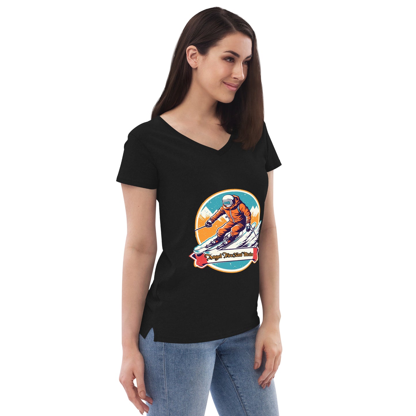 Angel Fire New Mexico Souvenir Women’s recycled v-neck t-shirt