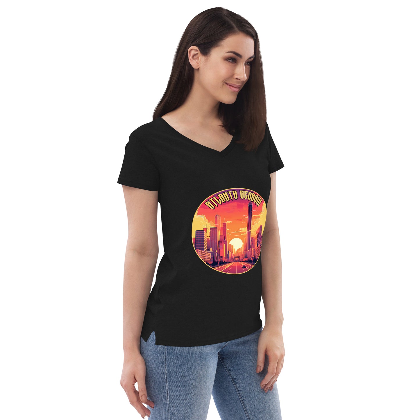 Atlanta Georgia Souvenir Women’s recycled v-neck t-shirt