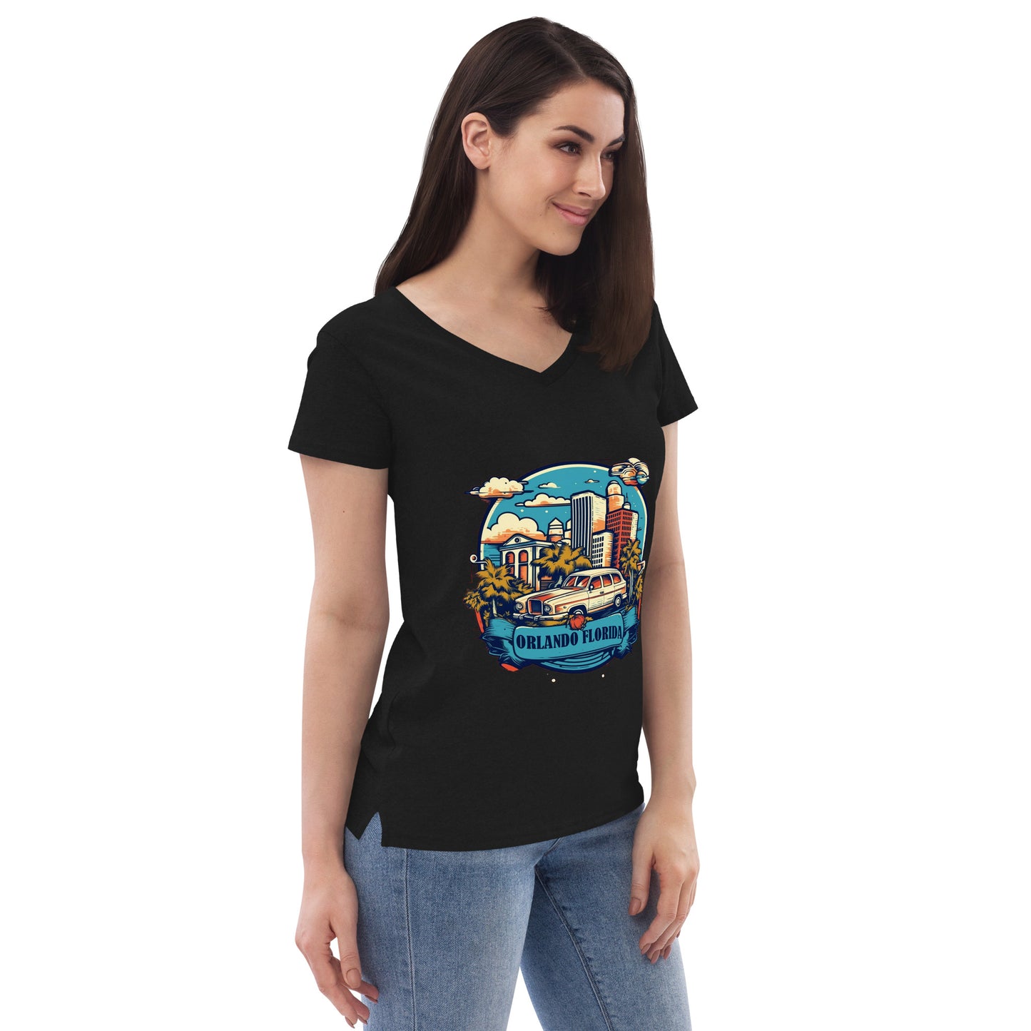 Orlando Florida Souvenir Women’s recycled v-neck t-shirt