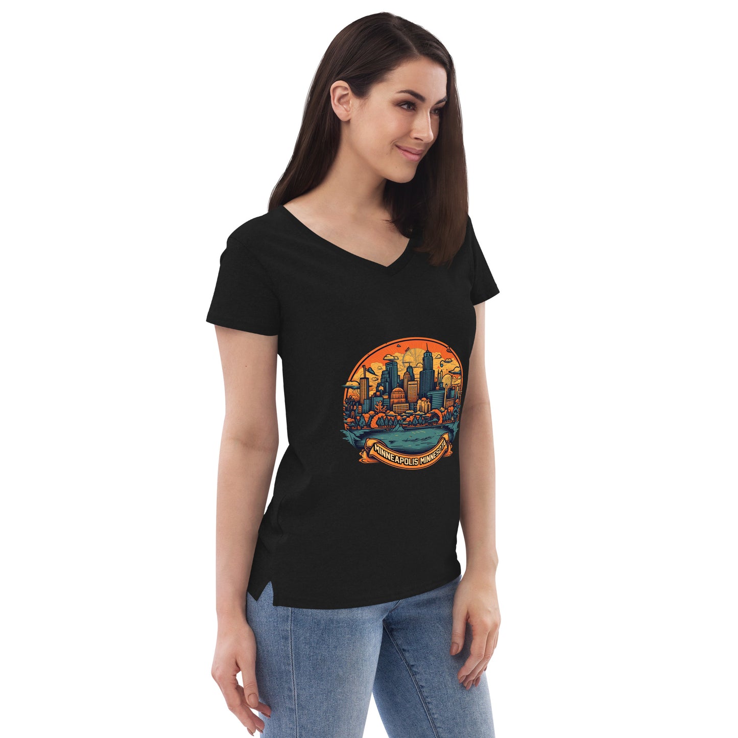 Minneapolis Minnesota Souvenir Women’s recycled v-neck t-shirt