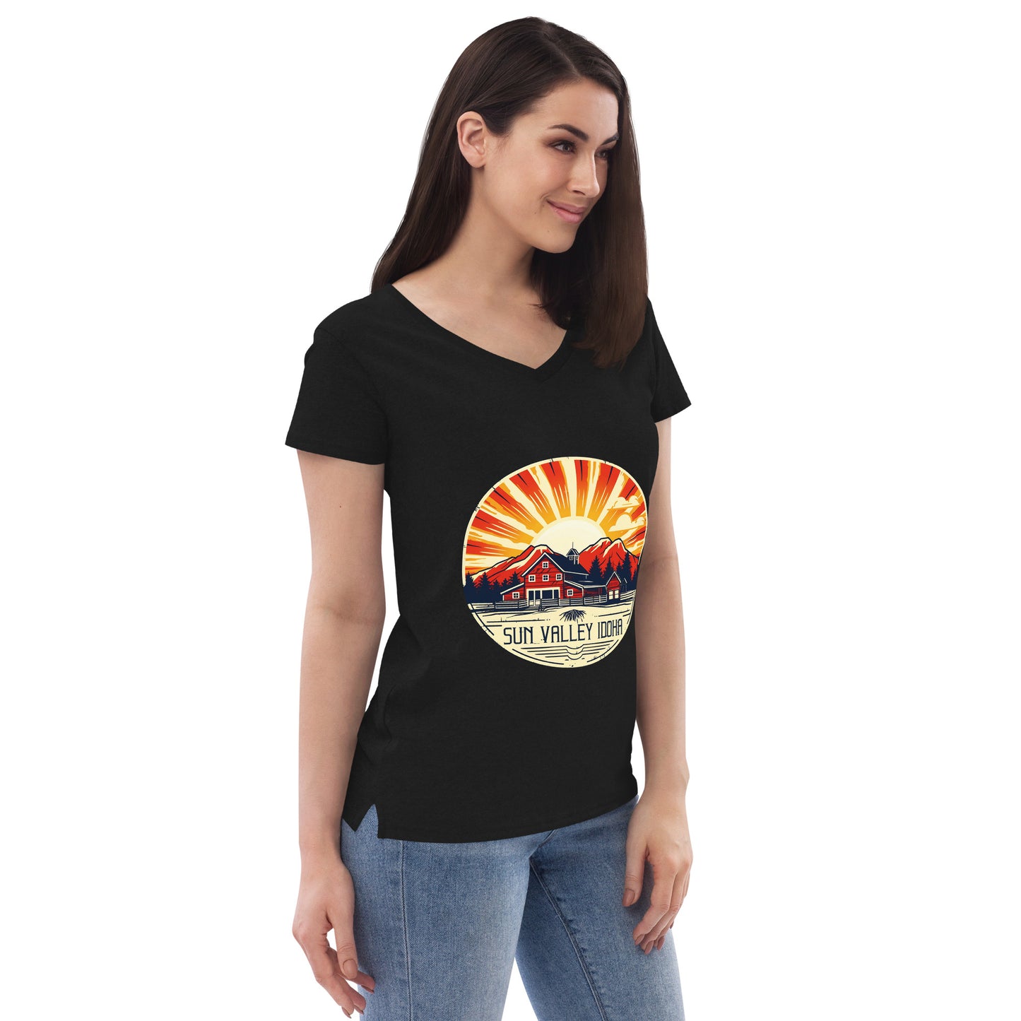 Sun Valley Idaho Souvenir Women’s recycled v-neck t-shirt