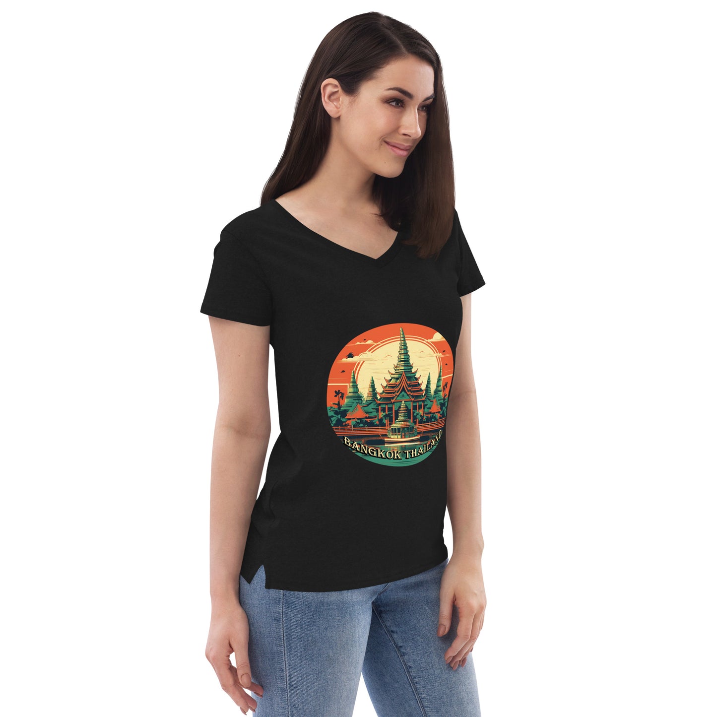 Bangkok Thailand Souvenir Women’s recycled v-neck t-shirt