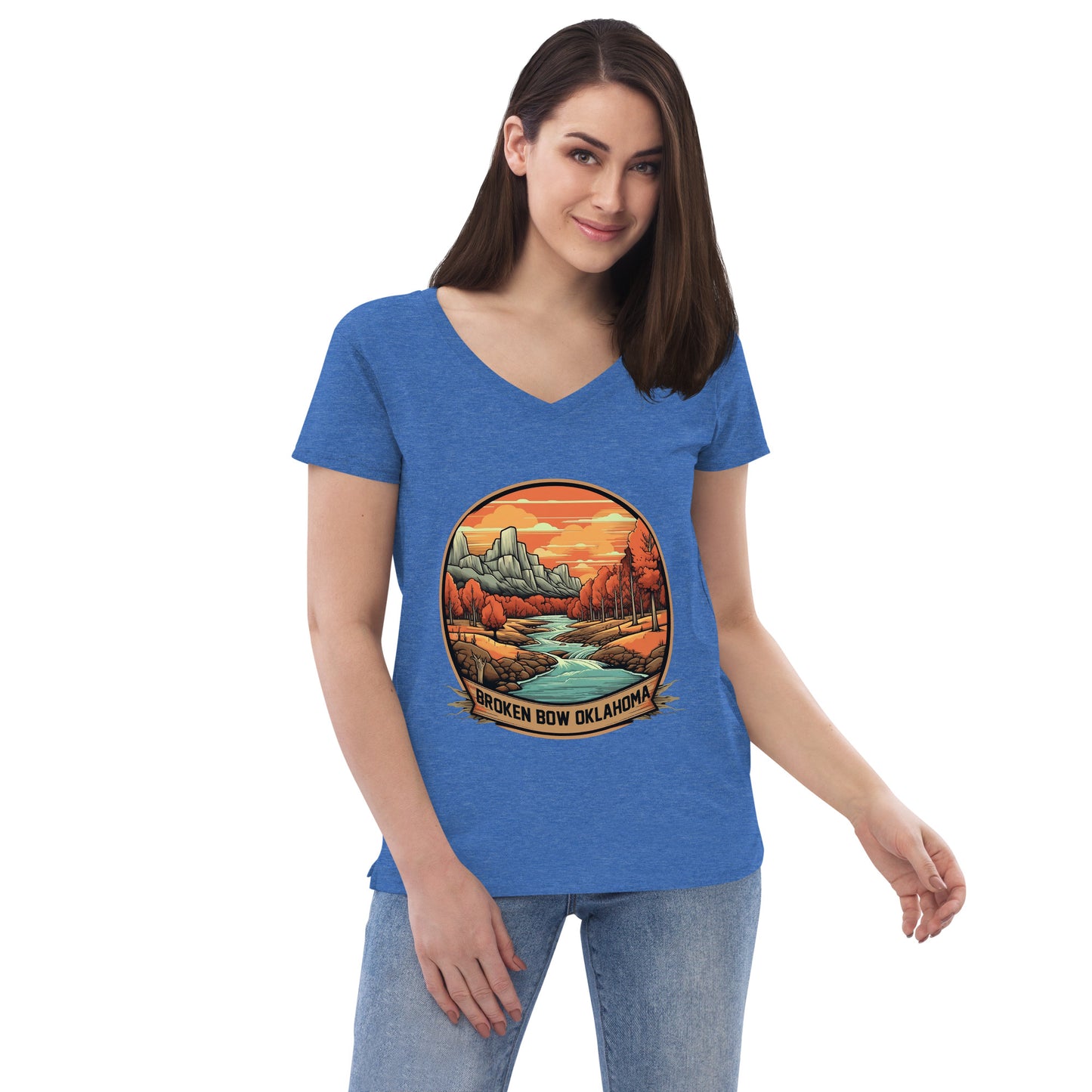 Broken Bow Oklahoma Souvenir Women’s recycled v-neck t-shirt