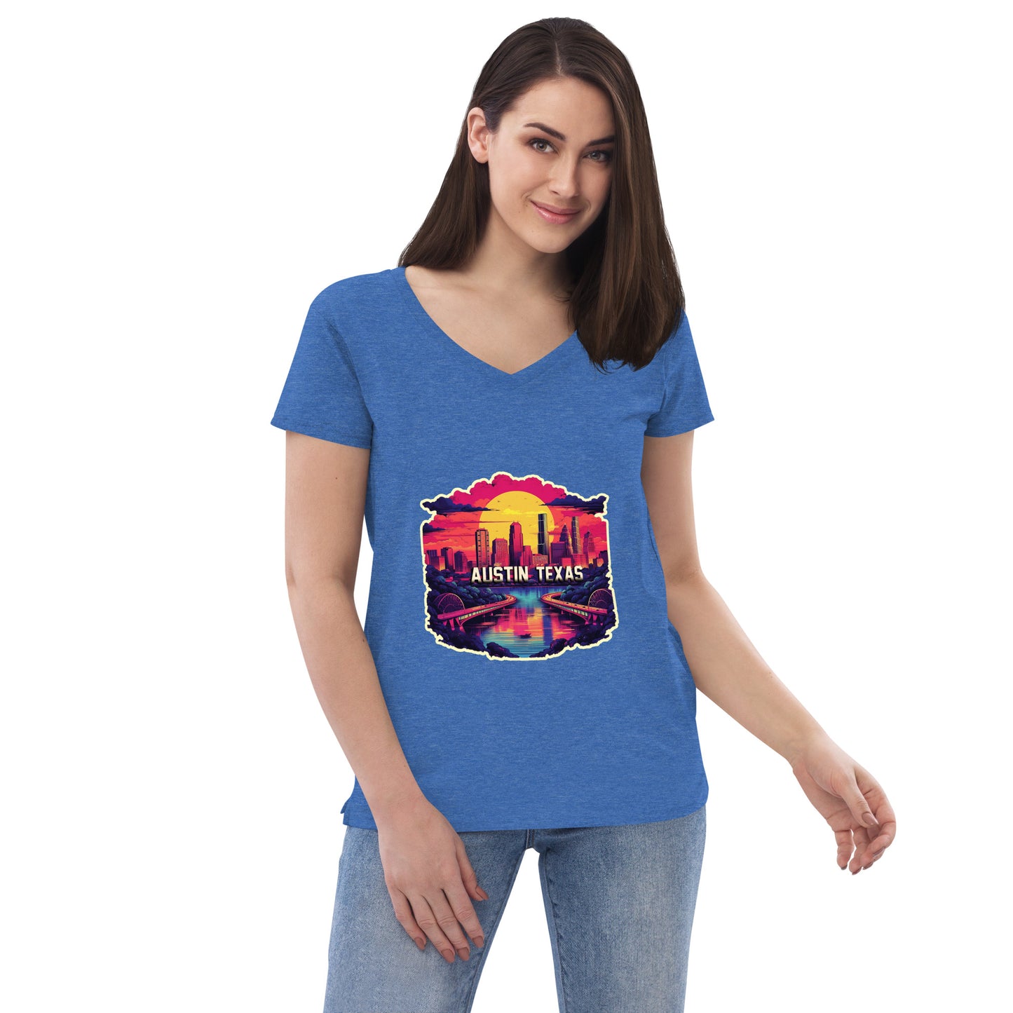 Austin Texas Souvenir Women’s recycled v-neck t-shirt