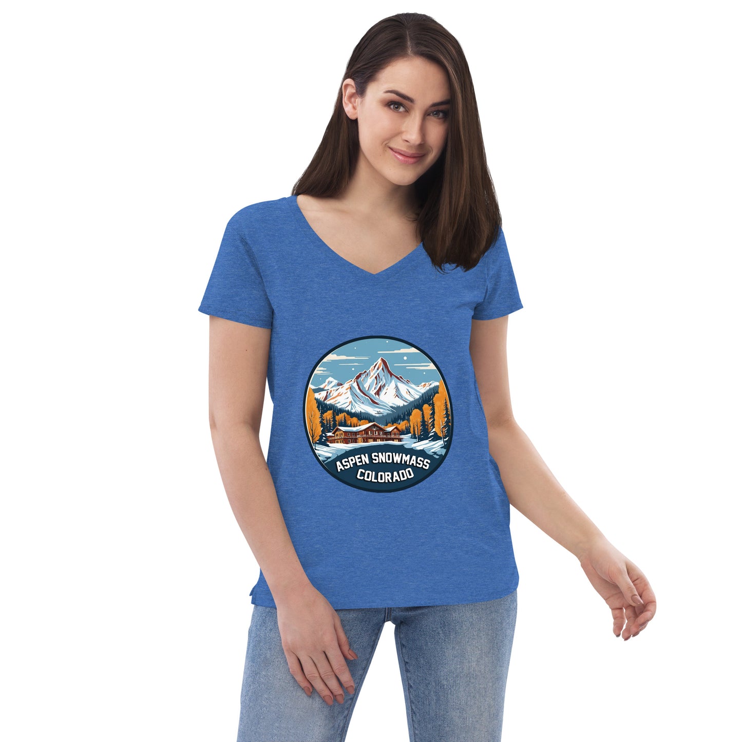 Aspen Snowmass Colorado Souvenir Women’s recycled v-neck t-shirt