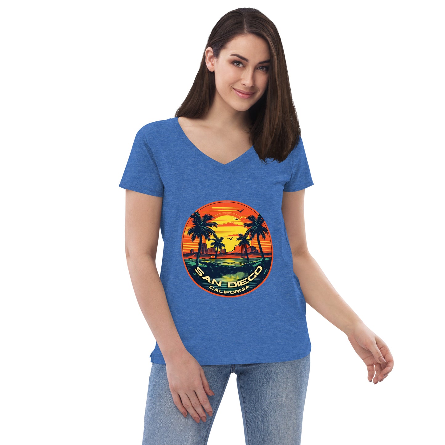 San Diego California Souvenir Women’s recycled v-neck t-shirt