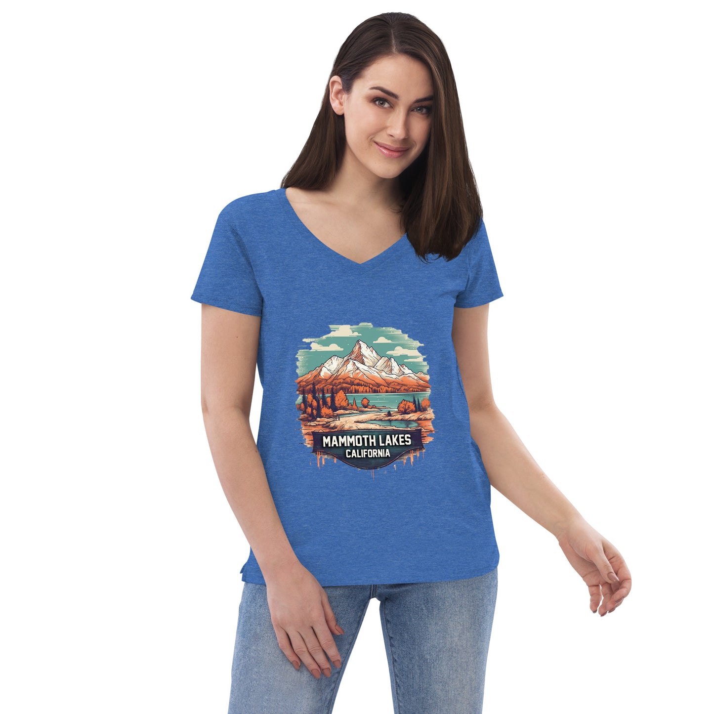 Mammoth Lakes California Souvenir Women’s recycled v-neck t-shirt