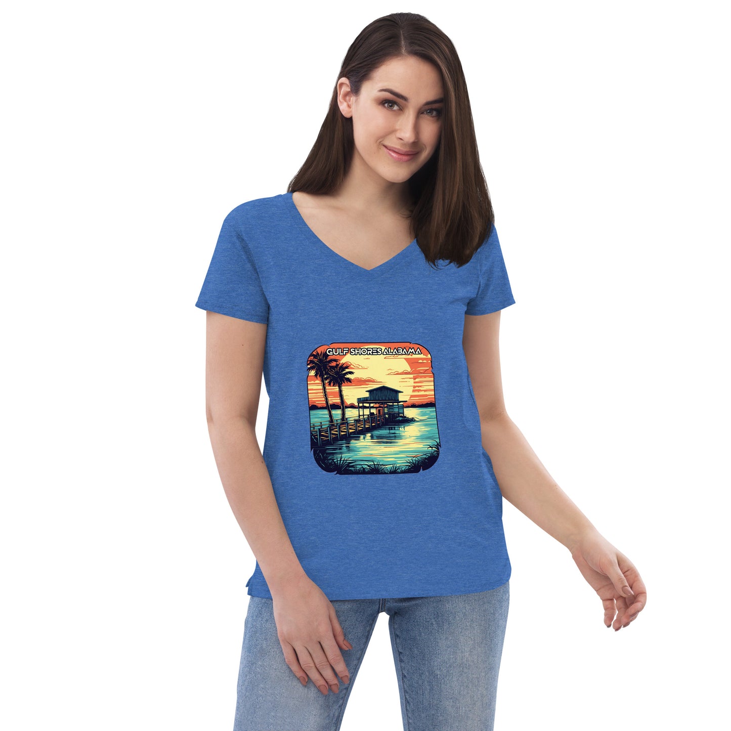 Gulf Shores Alabama Souvenir Women’s recycled v-neck t-shirt