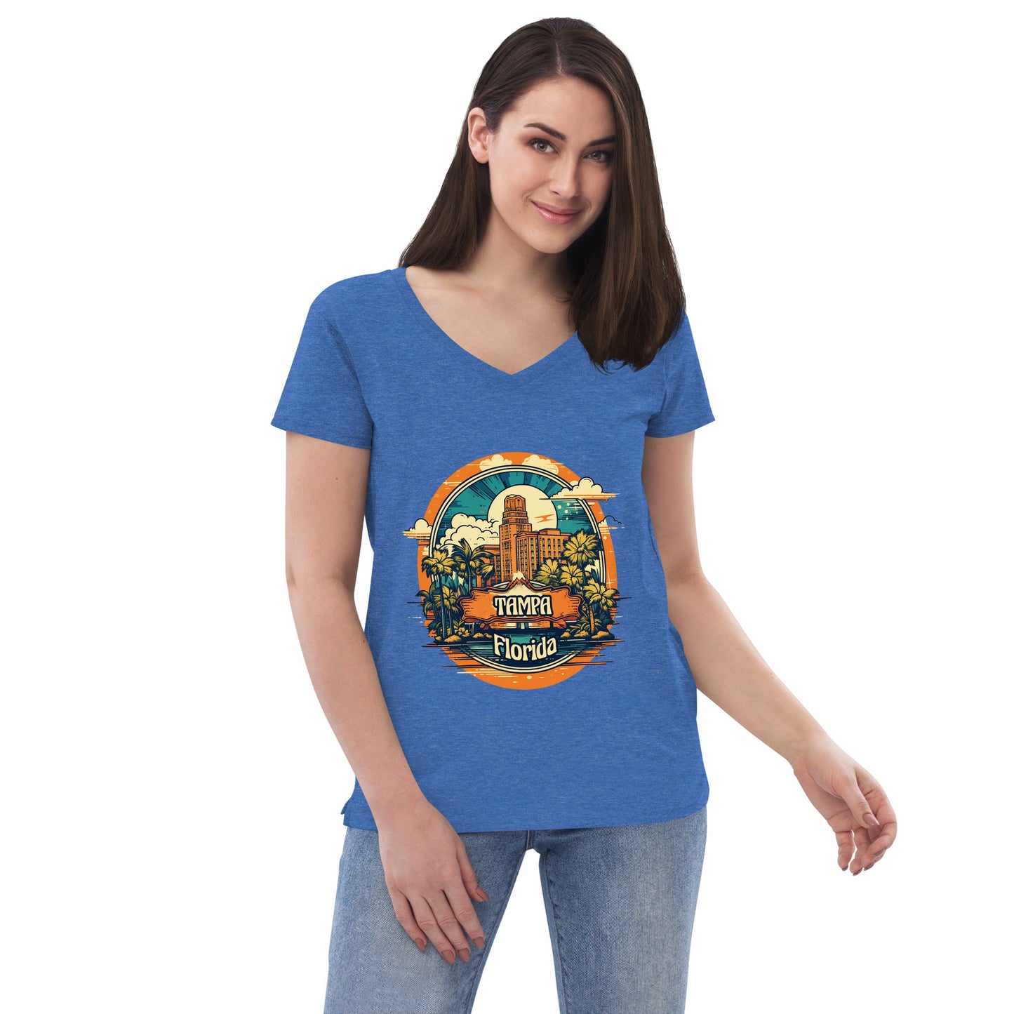 Tampa Florida Souvenir Women’s recycled v-neck t-shirt