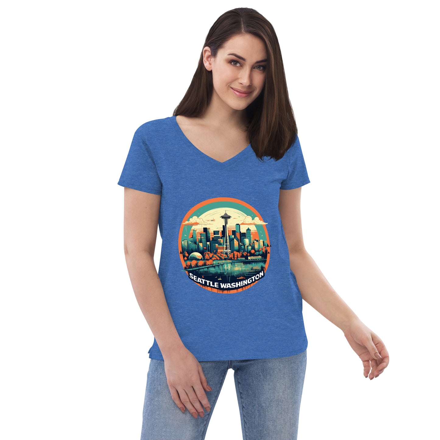 Seattle Washington Souvenir Women’s recycled v-neck t-shirt