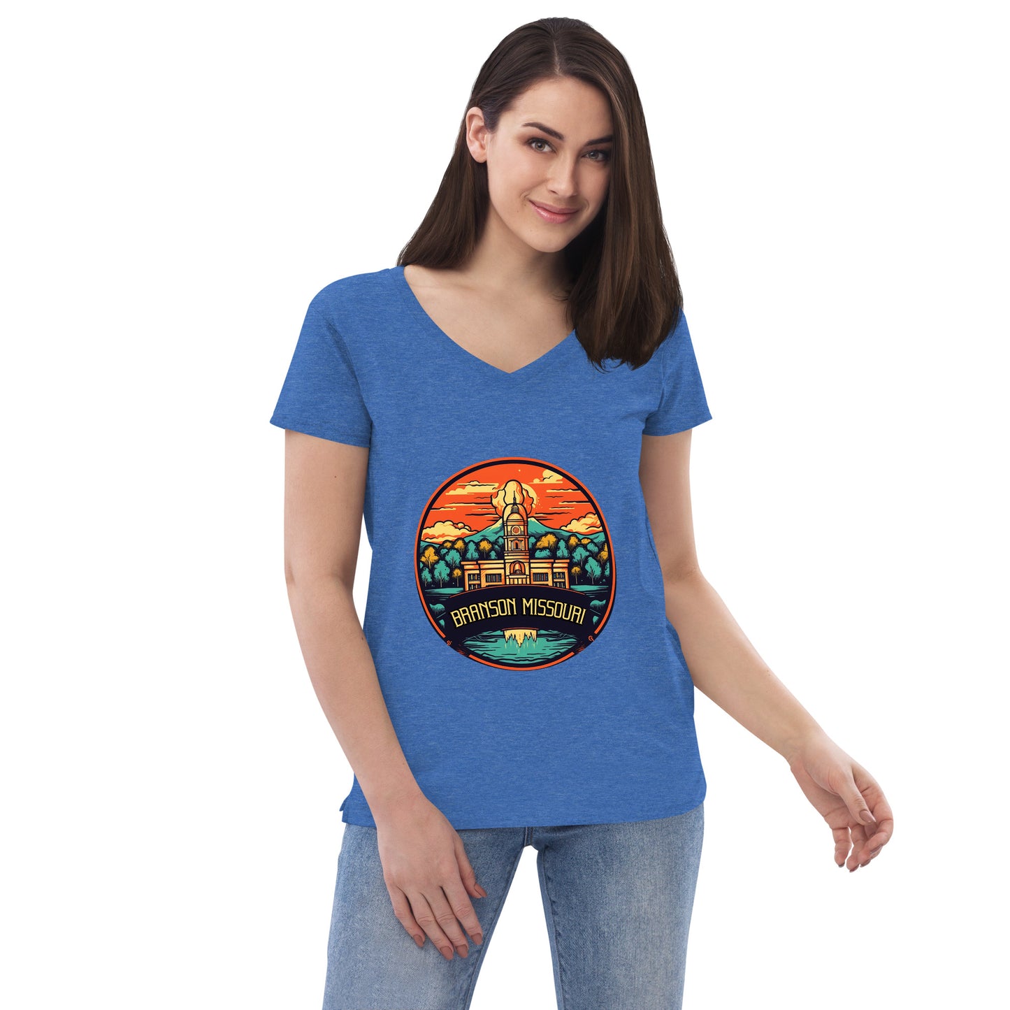 Branson Missouri Souvenir Women’s recycled v-neck t-shirt