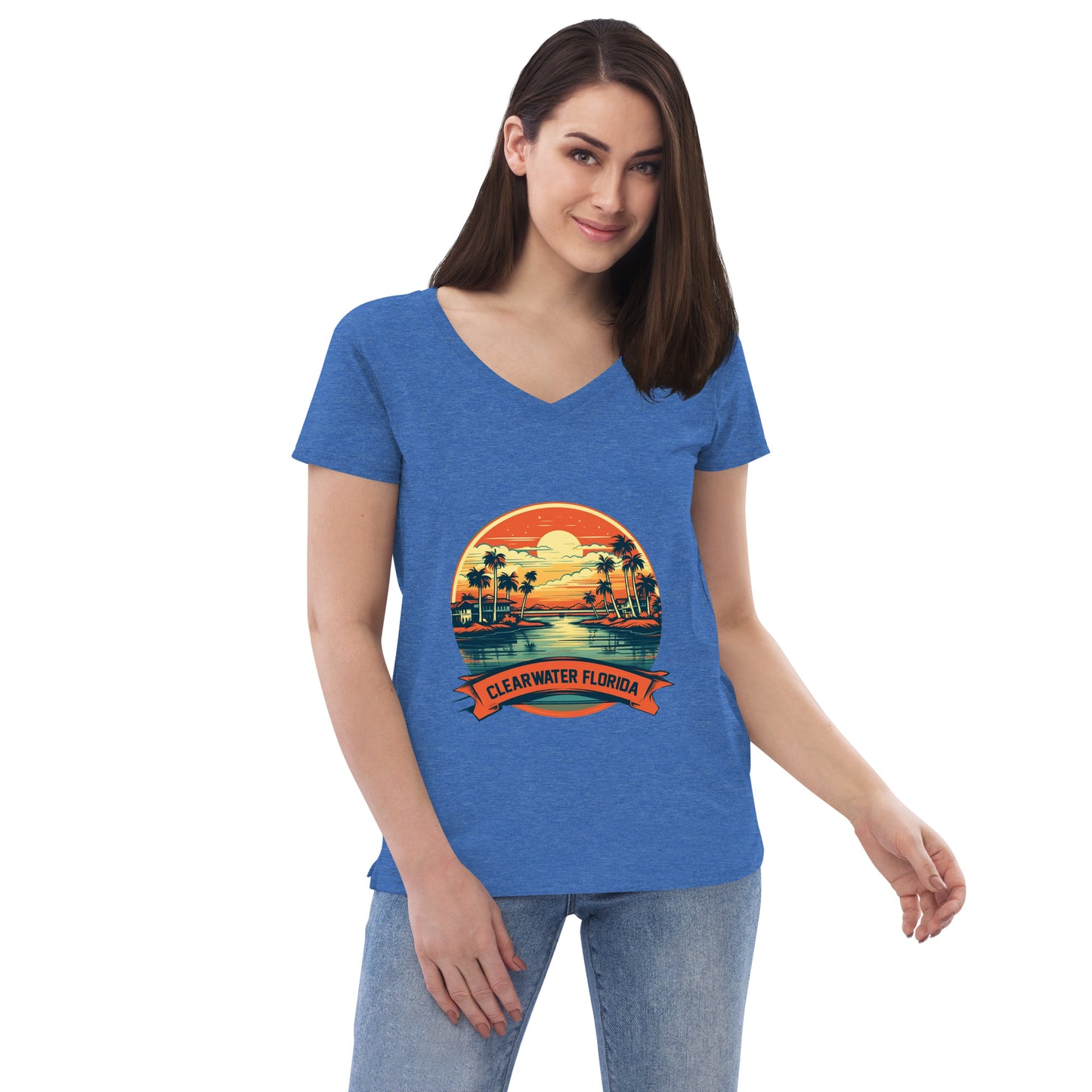 Clearwater Florida Souvenir Women’s recycled v-neck t-shirt