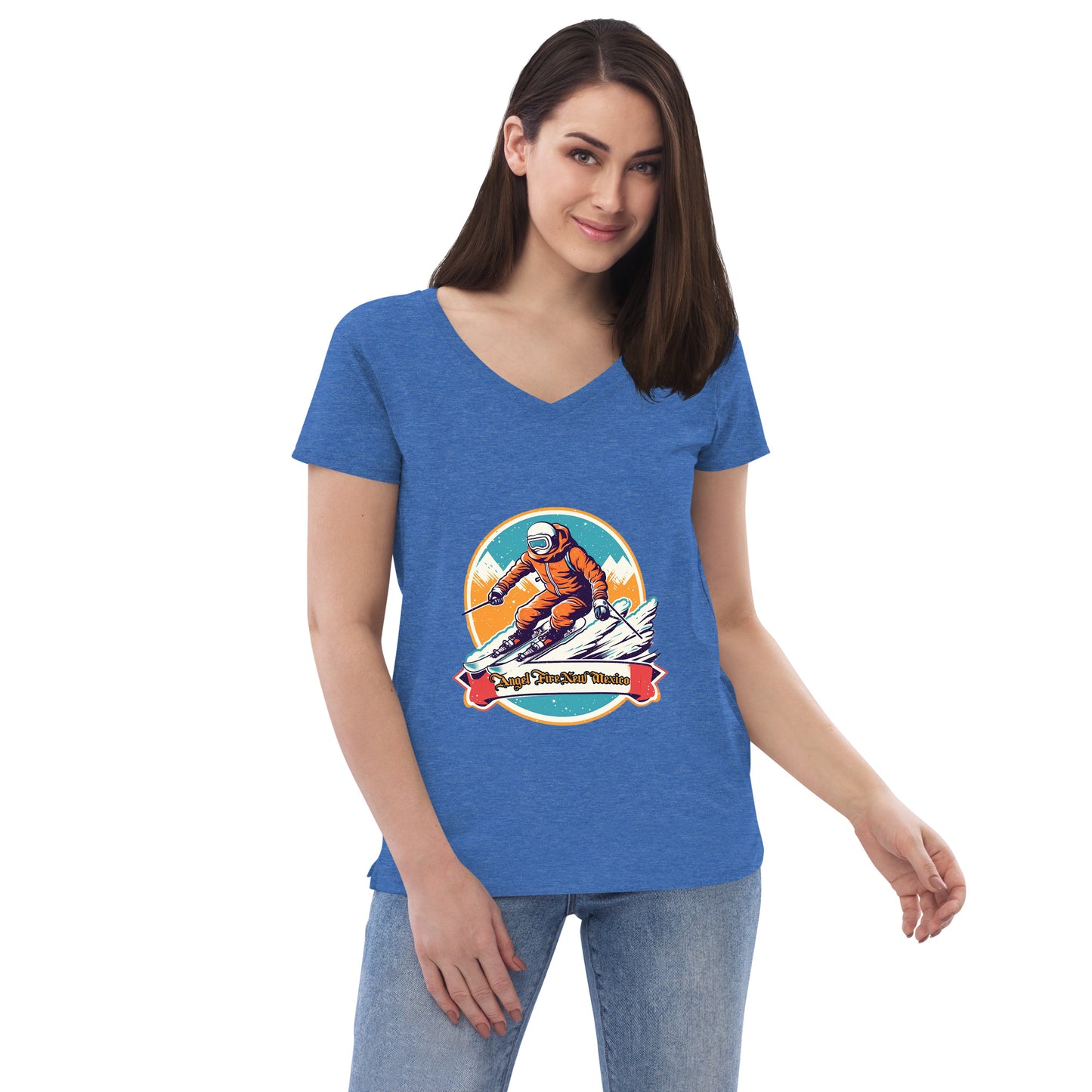 Angel Fire New Mexico Souvenir Women’s recycled v-neck t-shirt