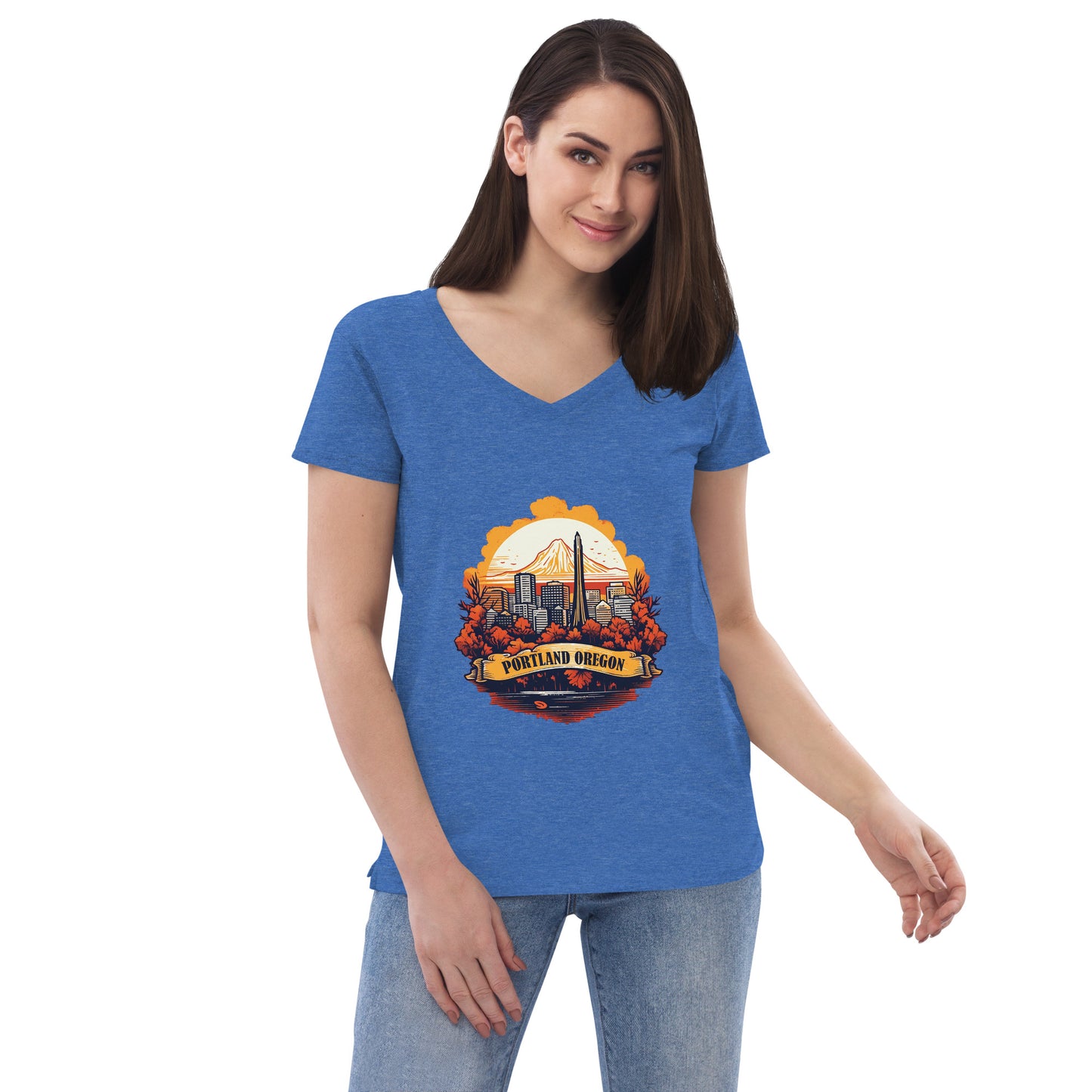 Portland Oregon Souvenir Women’s recycled v-neck t-shirt