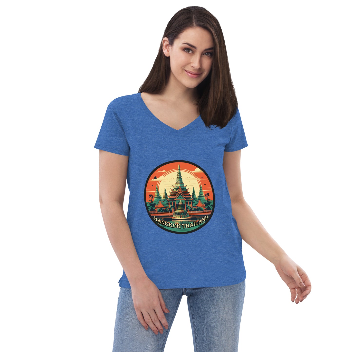 Bangkok Thailand Souvenir Women’s recycled v-neck t-shirt