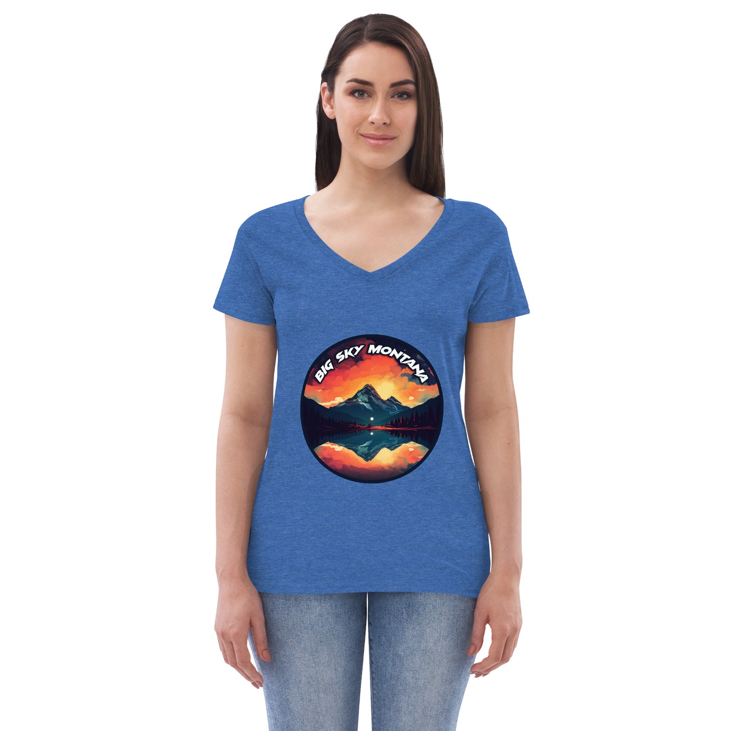 Big Sky Montana Souvenir Women’s recycled v-neck t-shirt