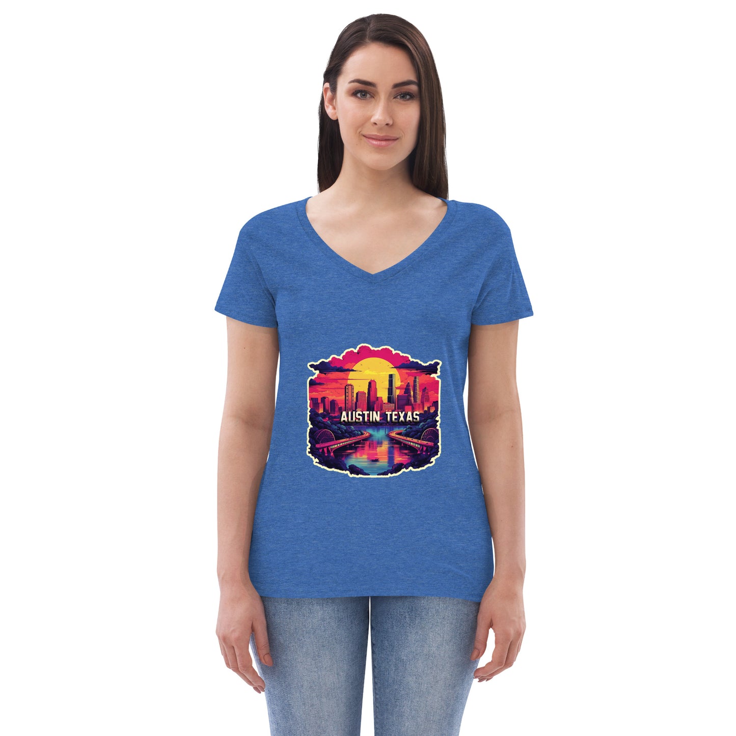 Austin Texas Souvenir Women’s recycled v-neck t-shirt