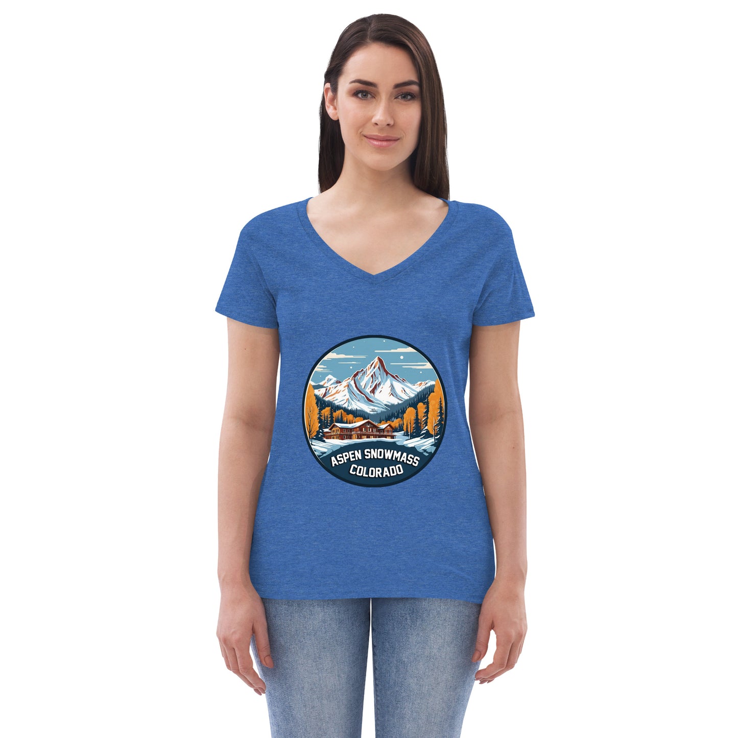 Aspen Snowmass Colorado Souvenir Women’s recycled v-neck t-shirt