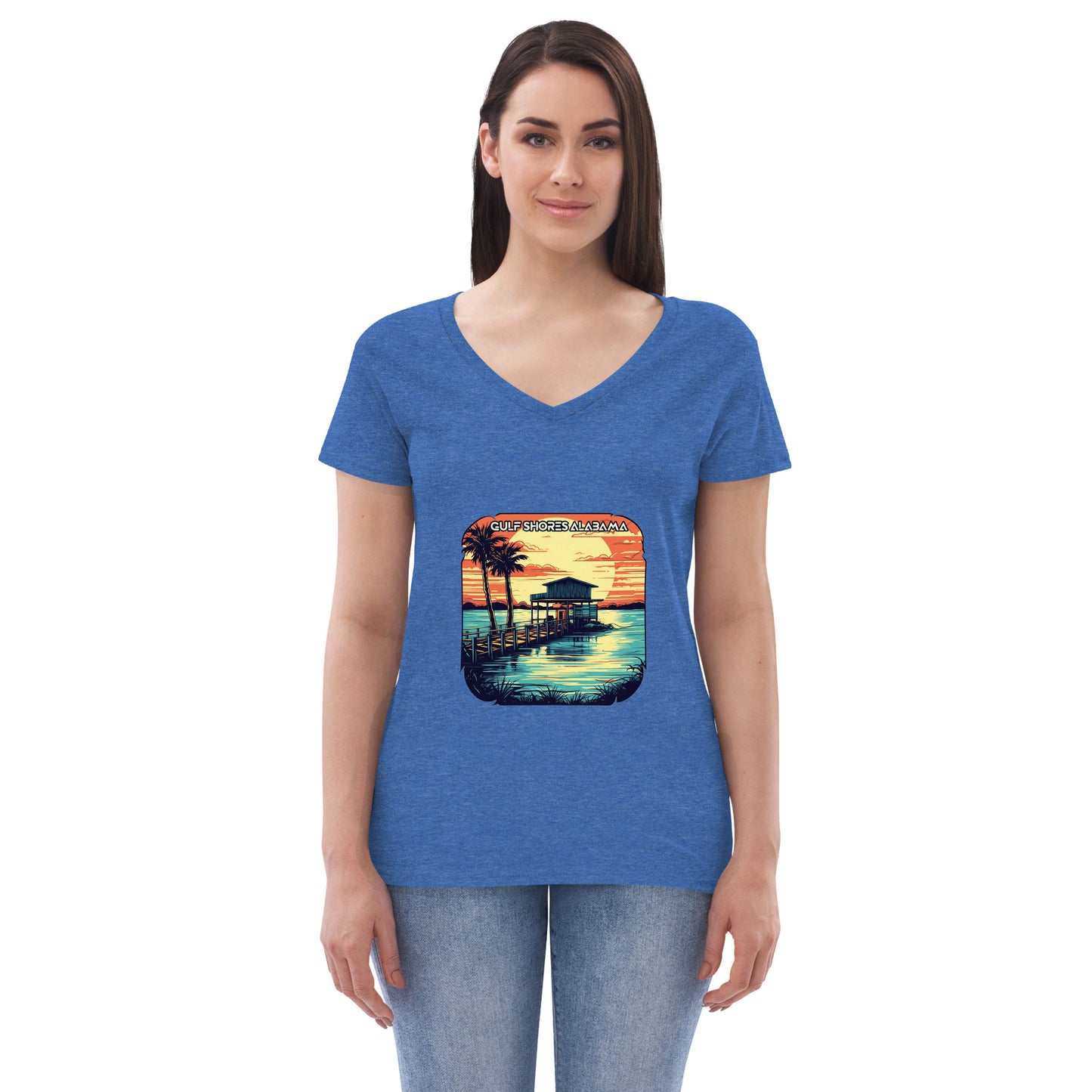 Gulf Shores Alabama Souvenir Women’s recycled v-neck t-shirt